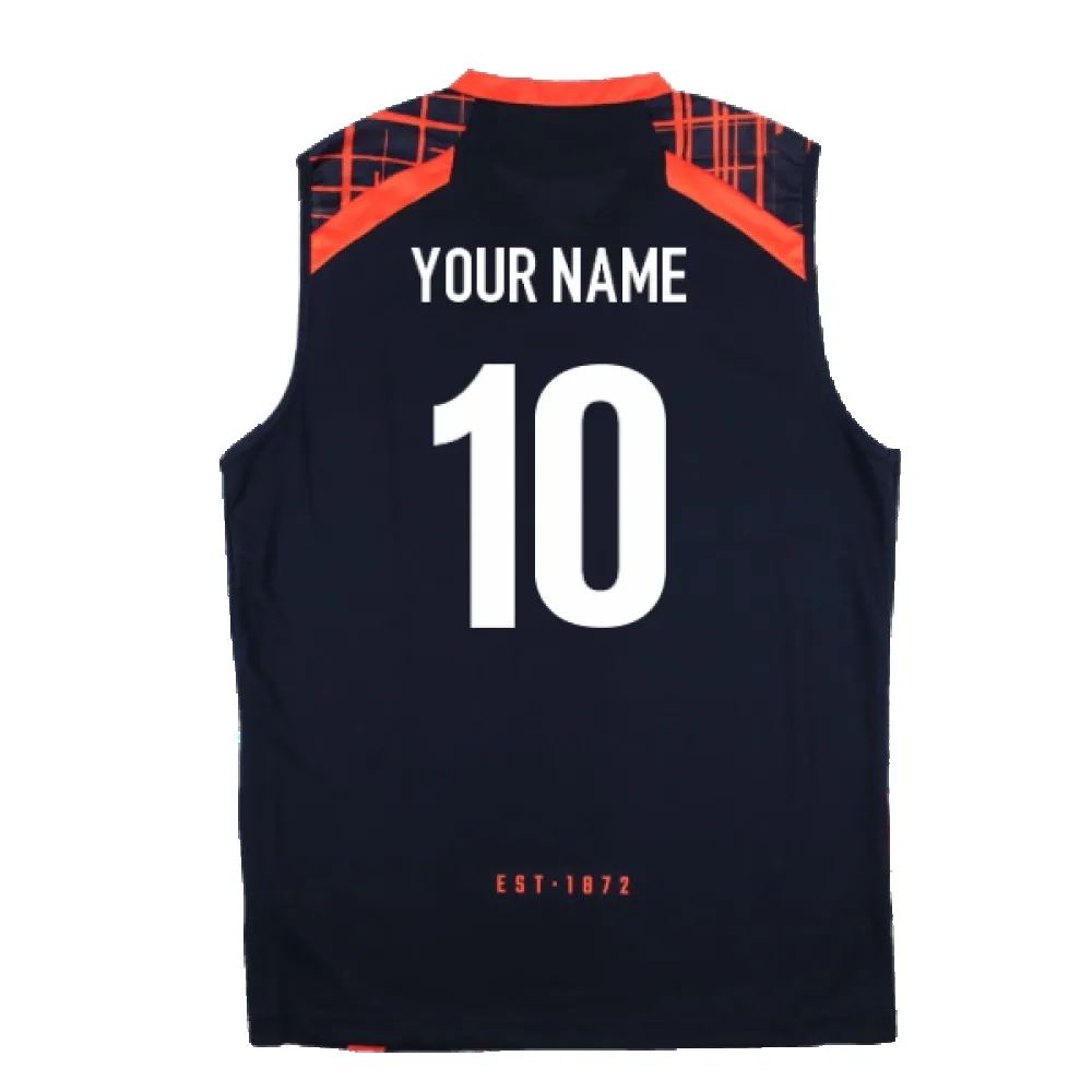 2022-2023 Edinburgh Rugby Sleeveless Gym Shirt (Navy) (Your Name)