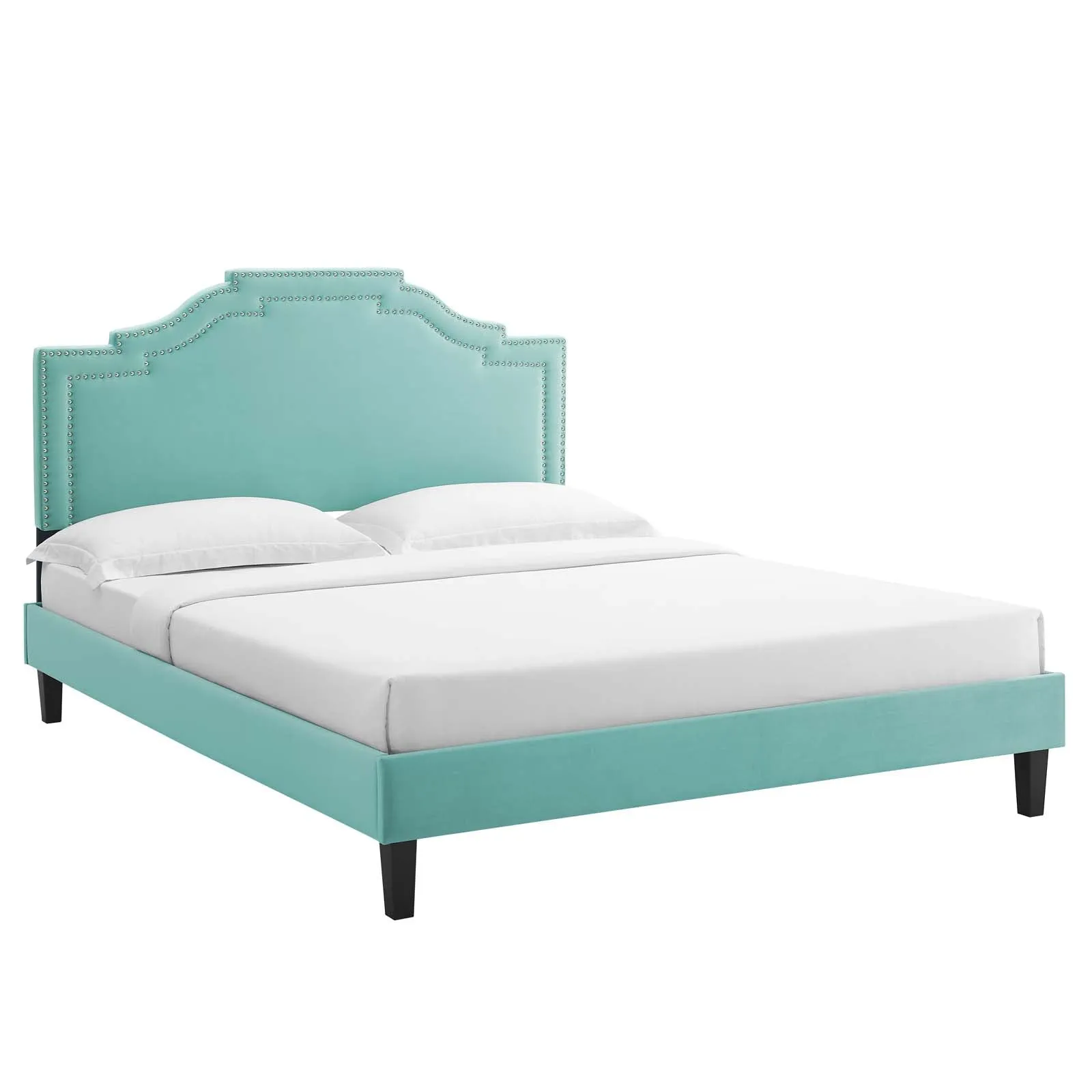 Adelaide Performance Velvet King Platform Bed By Modway - MOD-6864 - Mint