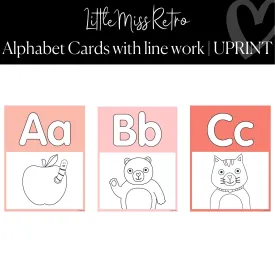 Alphabet Posters with Line Work | Retro Classroom Decor | Little Miss Retro | UPRINT | Schoolgirl Style