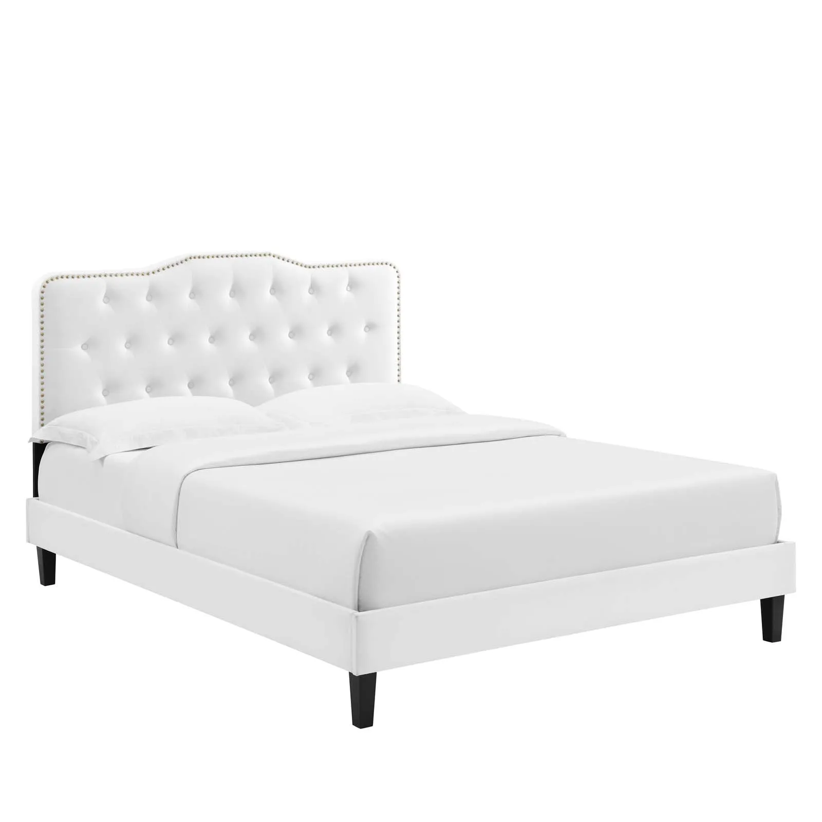 Amber Performance Velvet Queen Platform Bed By Modway - MOD-6777 - White