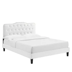 Amber Performance Velvet Queen Platform Bed By Modway - MOD-6777 - White
