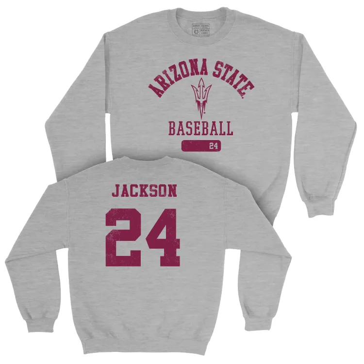 Arizona State Baseball Sport Grey Varsity Crew - Isaiah Jackson