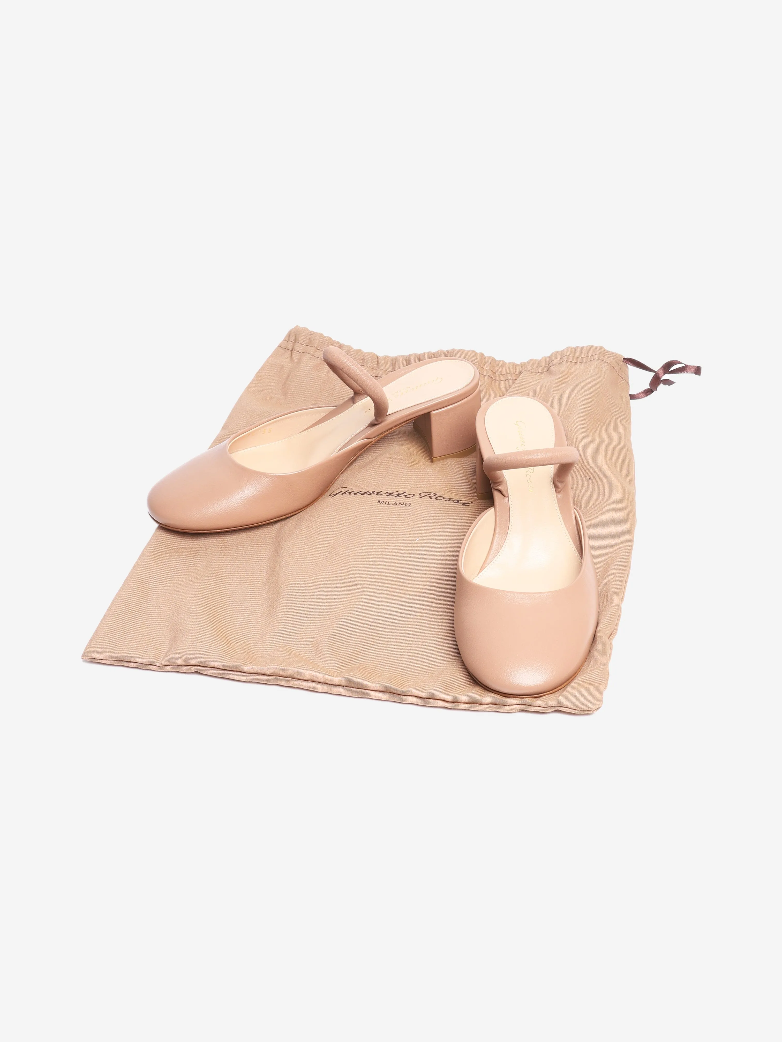 Beige Tivoli leather heeled sandals - size EU 35
