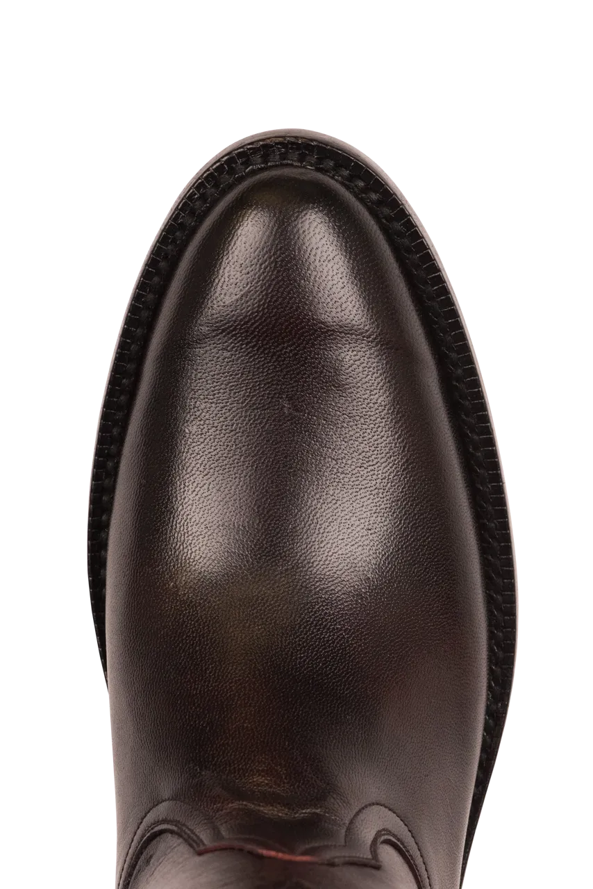 Black Jack Men's Brush Off Goat Roper Boots - Black Cherry