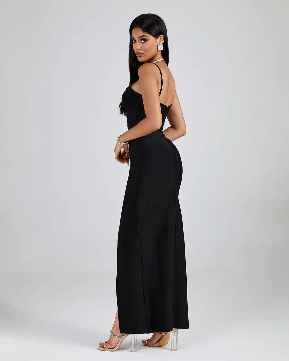 CAELI Backless Bandage Long Dress