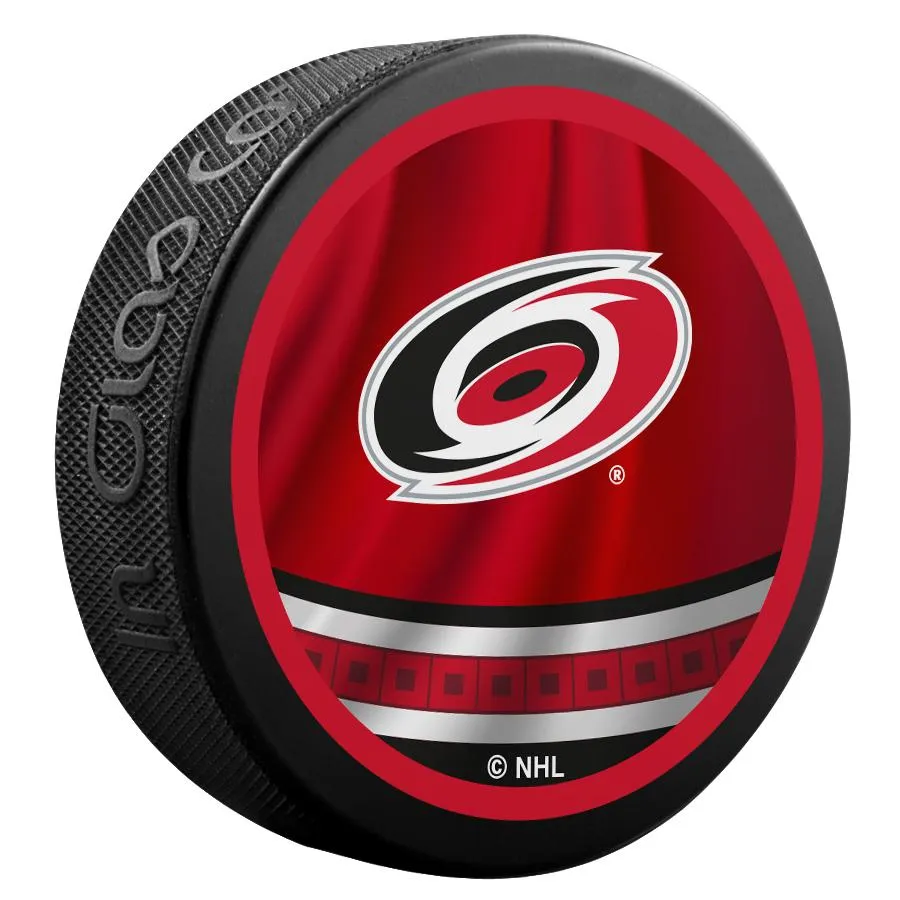 Carolina Hurricanes Retro Reverse Double-Sided Logo NHL Inglasco Souvenir Puck