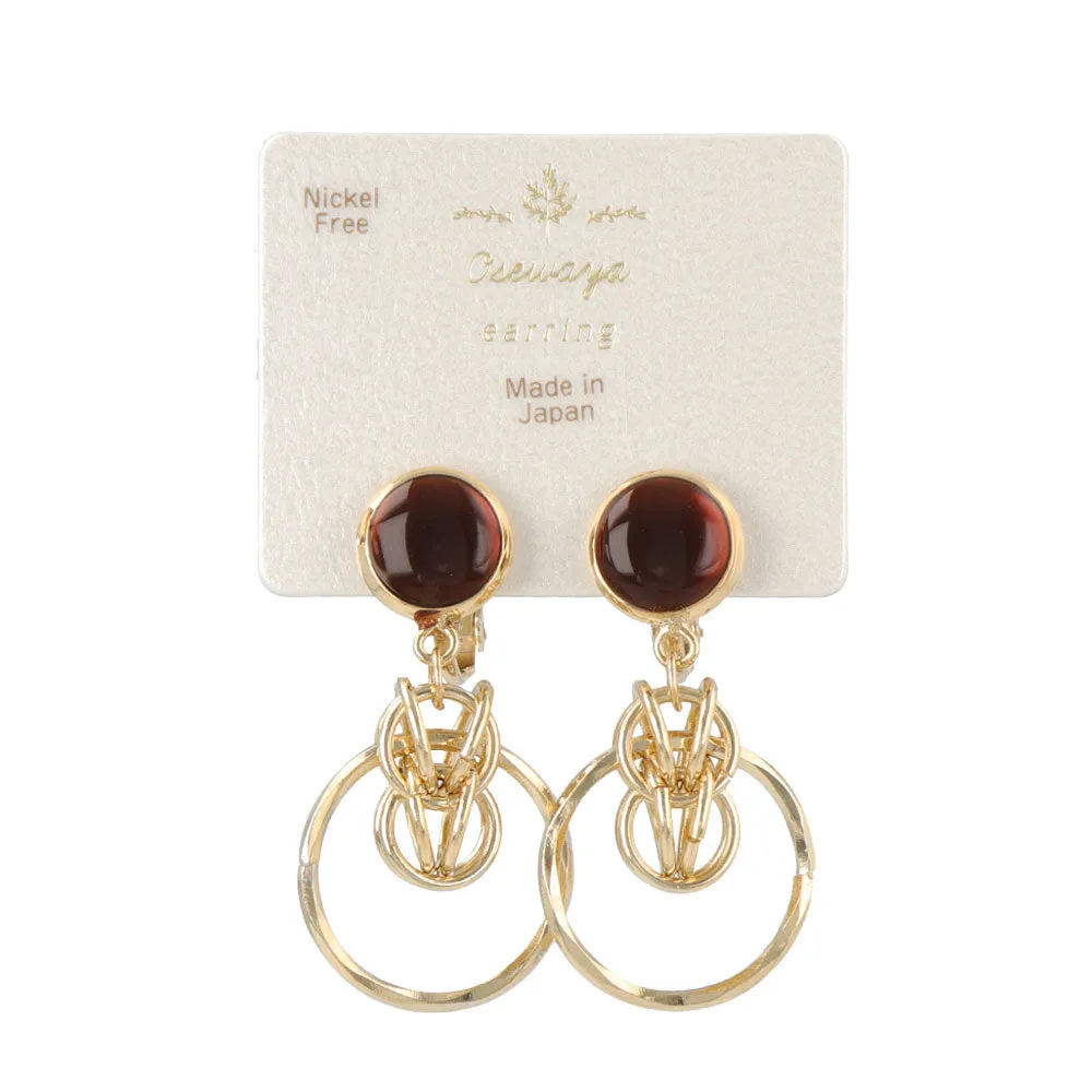 Chained Hoop Clip Ons