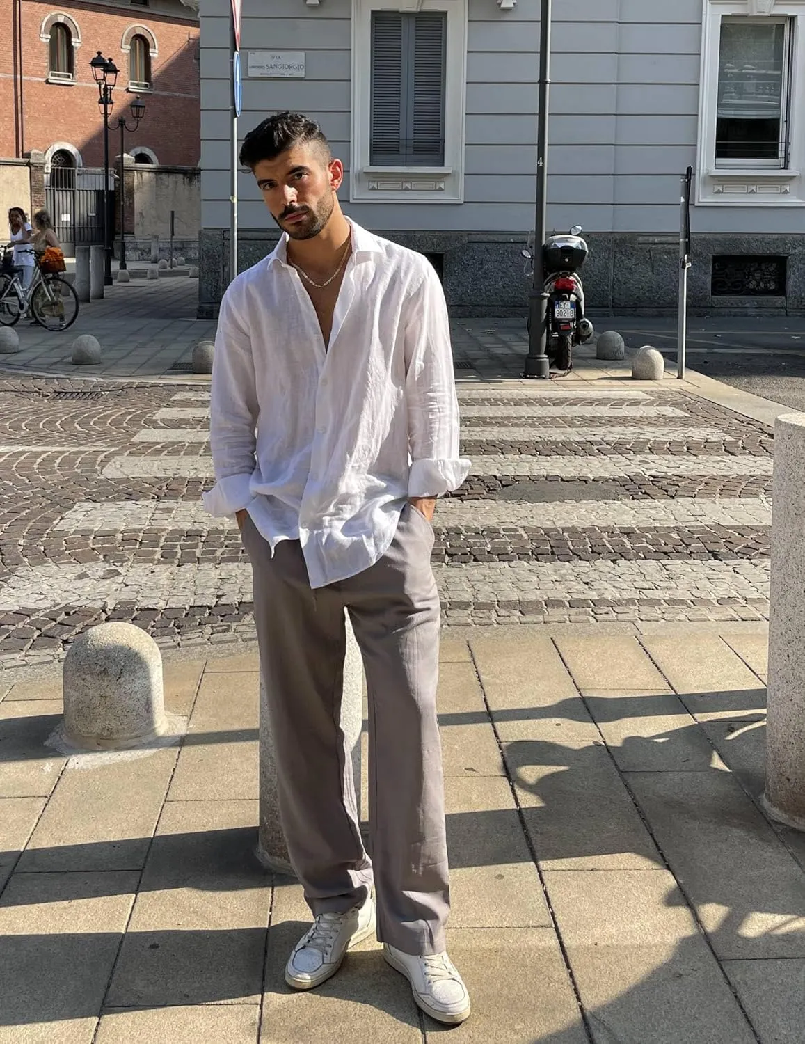 COOFANDY Mens Casual Linen Pants Elastic Waist Linen Pants Drawstring Summer Beach Yoga Linen Trouser