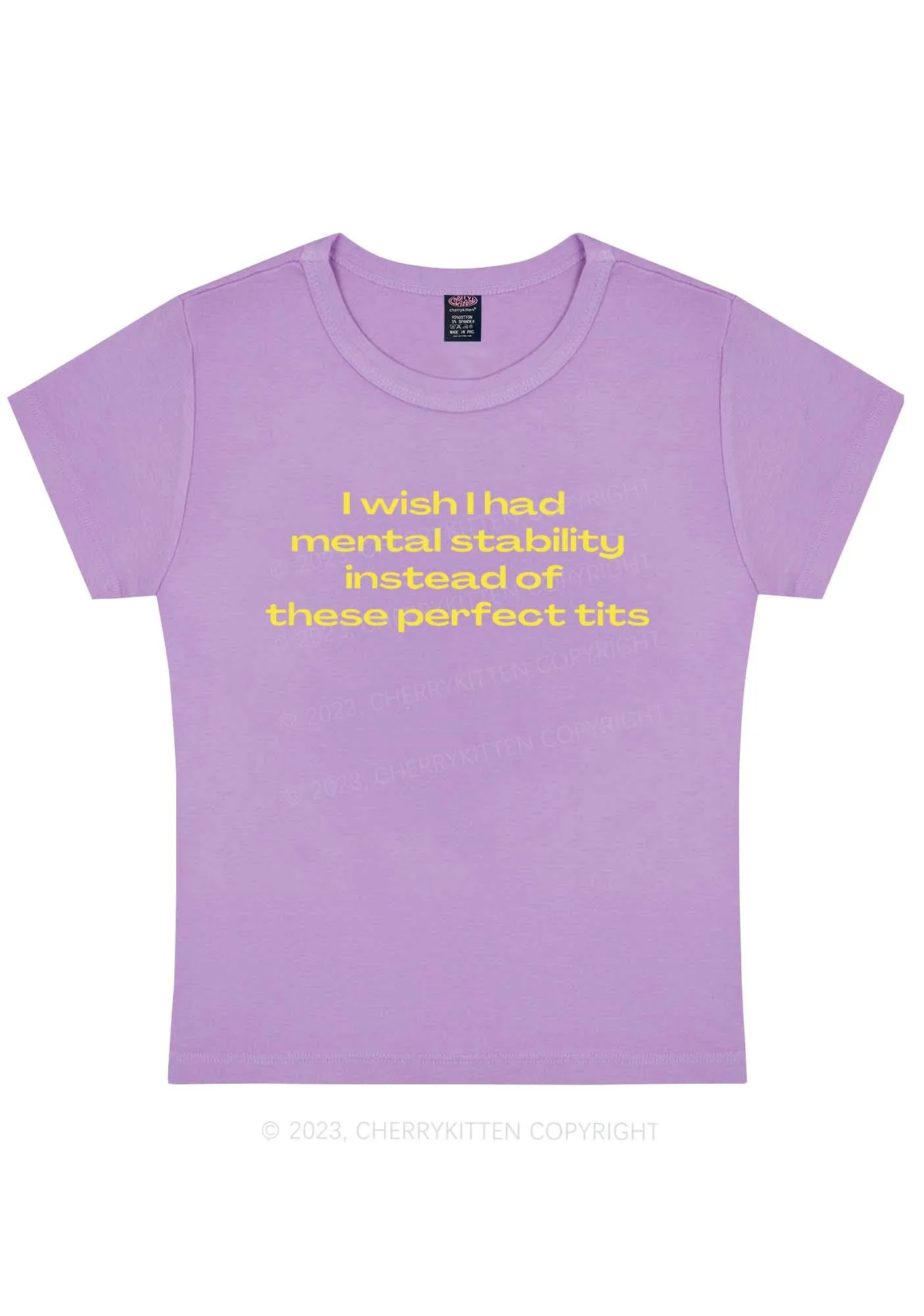 Curvy Mental Stability Y2K Baby Tee Cherrykitten