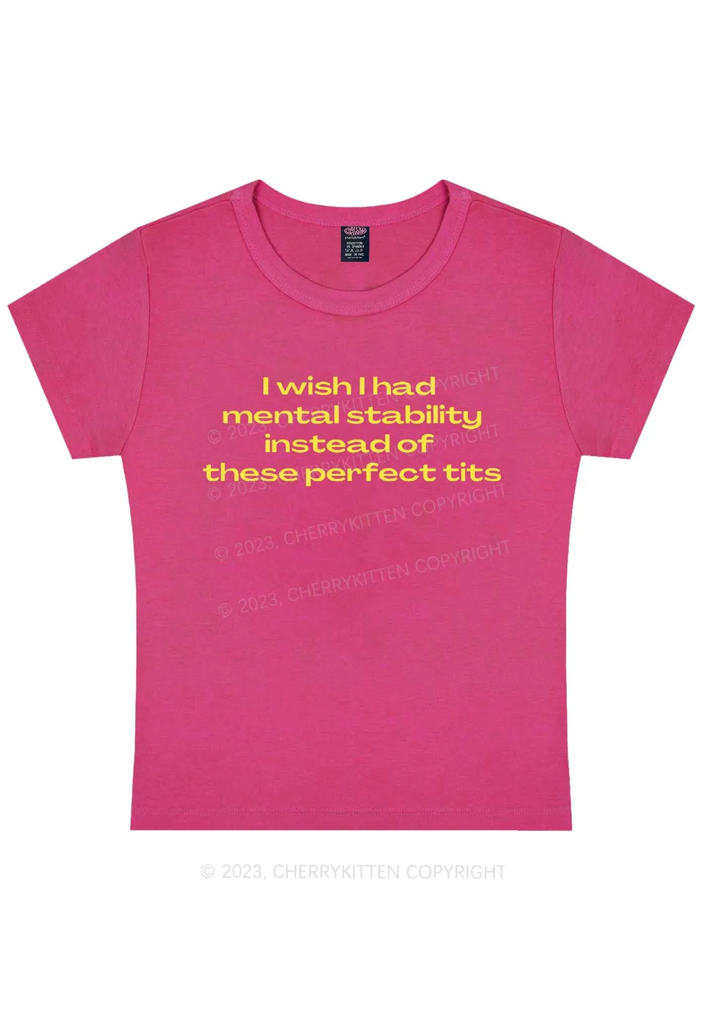 Curvy Mental Stability Y2K Baby Tee Cherrykitten