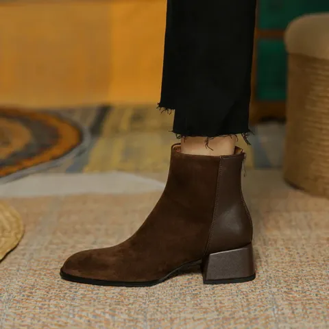 Fae - Block Heel Ankle Boots