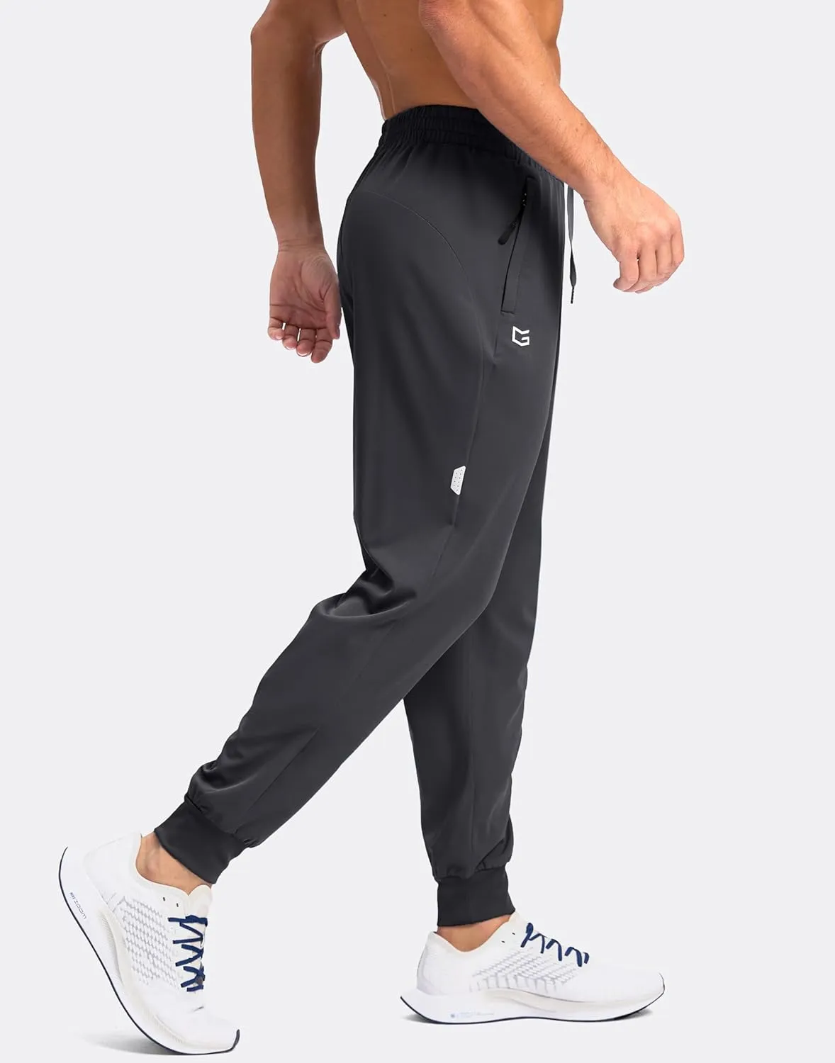 G Gradual Men's Joggers with Zipper Pockets Lightweight Athletic Workout Pants Quick Dry Sweatpants for Men Running Hiking