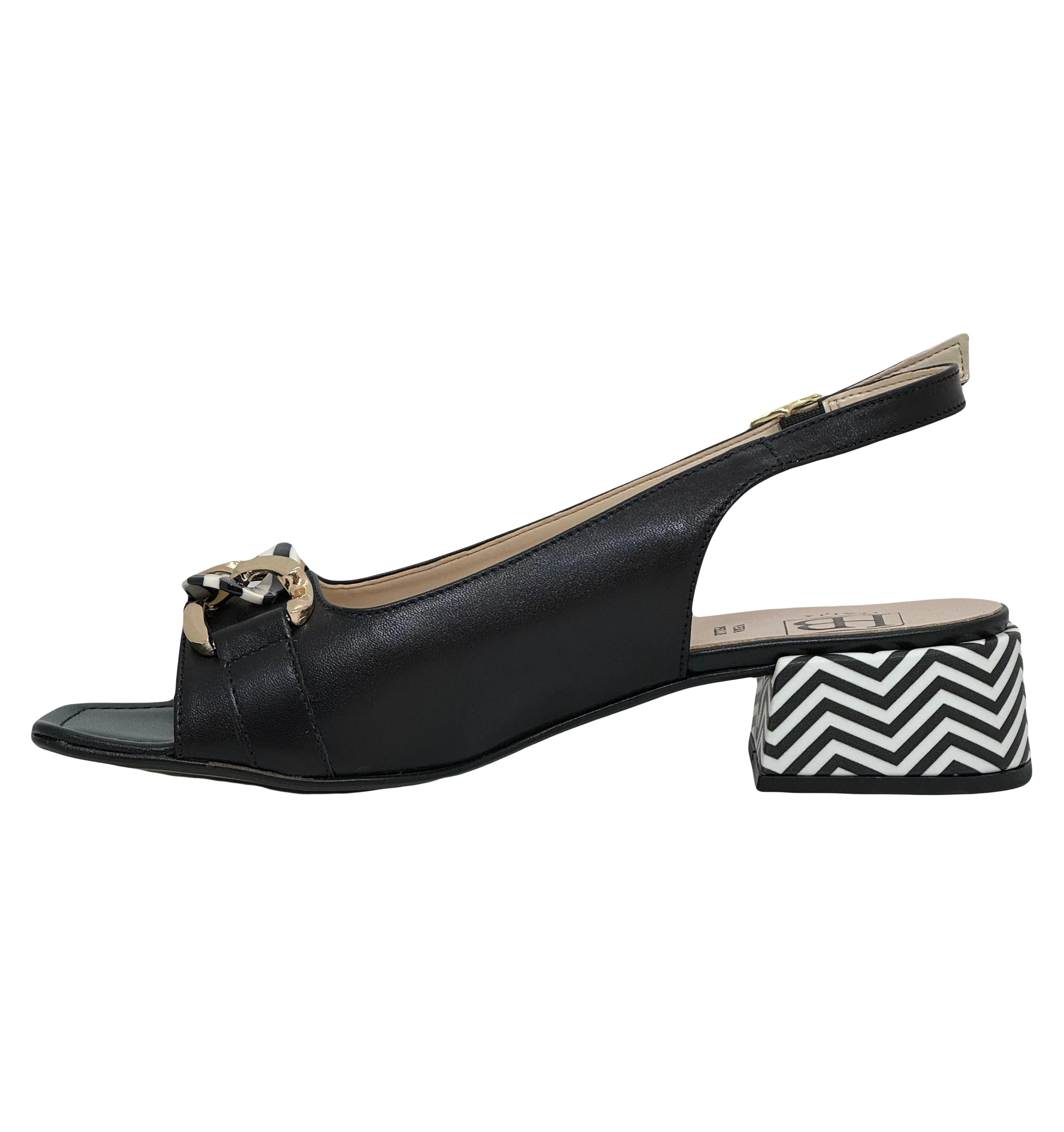 HB Shelby Chain Trim Low Heel Slingback
