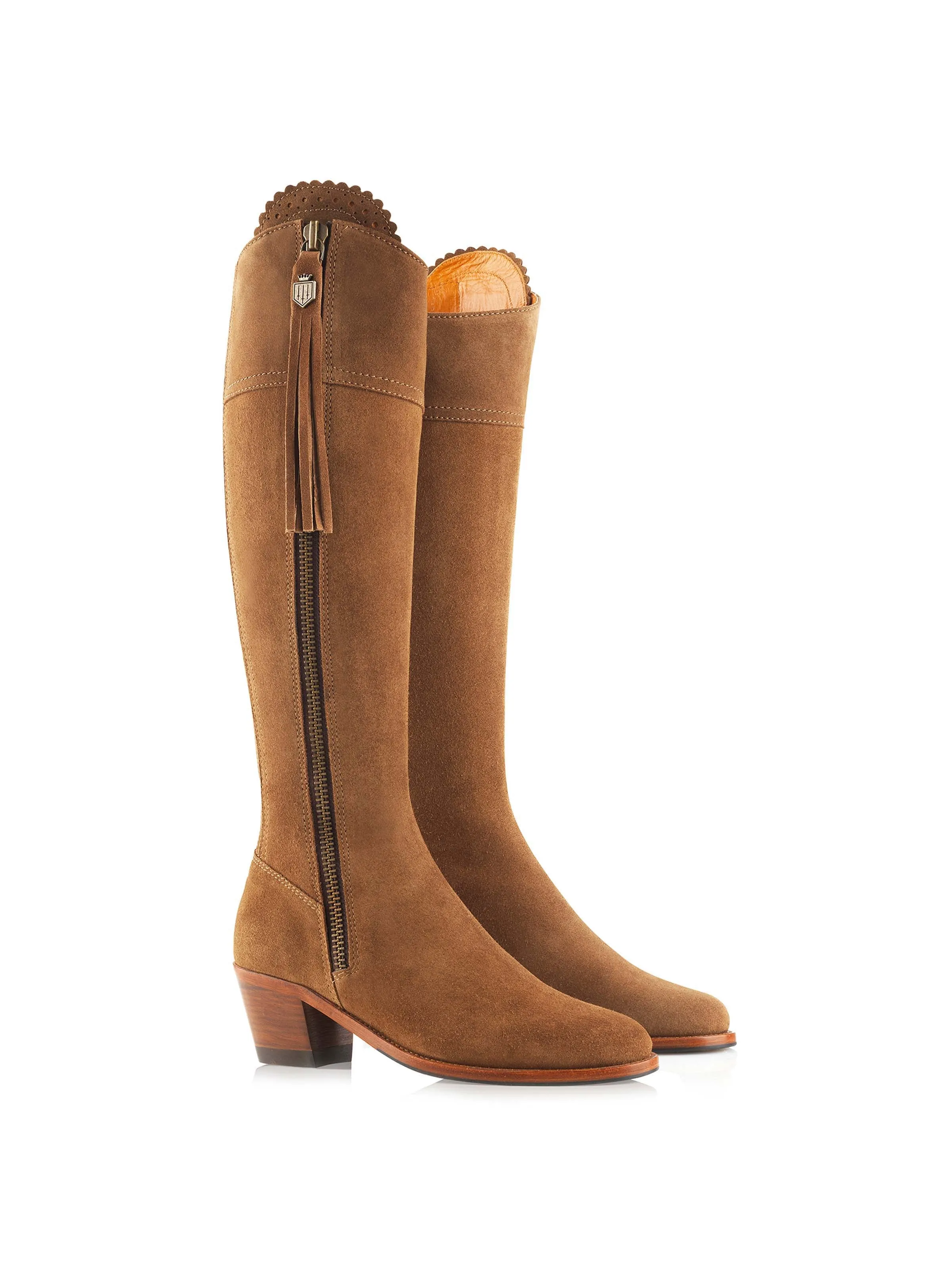 Regina Petite Tan Suede Heeled Boot (Regular Fit)