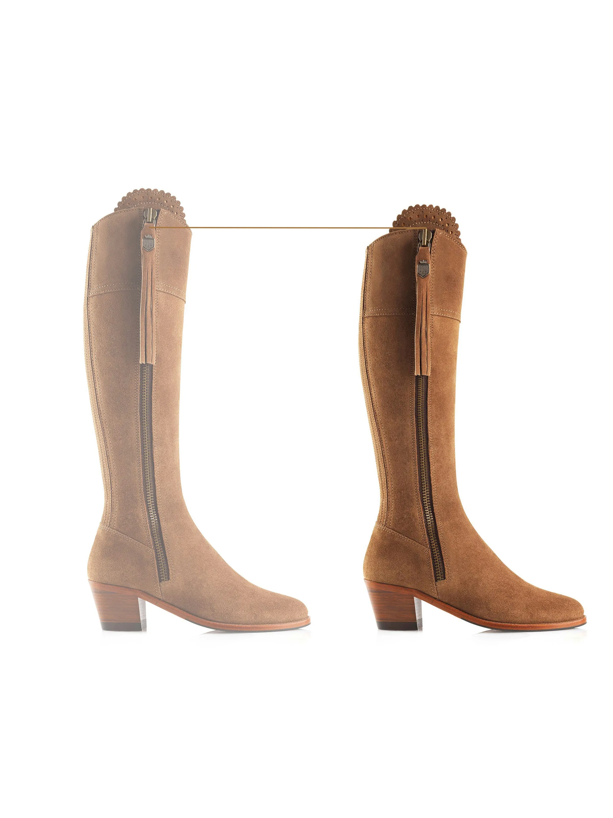 Regina Petite Tan Suede Heeled Boot (Regular Fit)