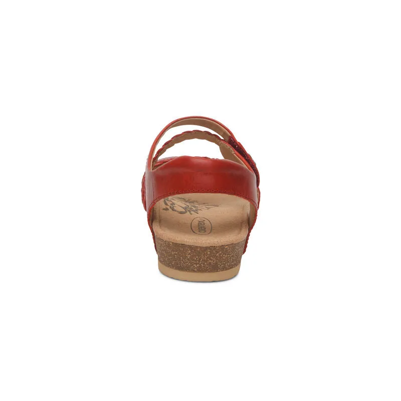 Jillian Braided Quarter Strap Sandal in Red