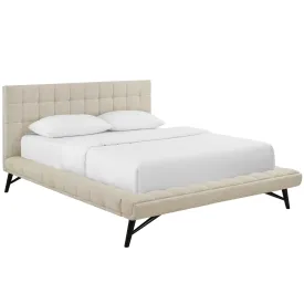 Julia Biscuit Tufted Upholstered Fabric Platform Bed