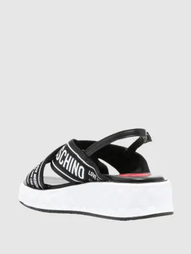 logo-tape sandals love moschino