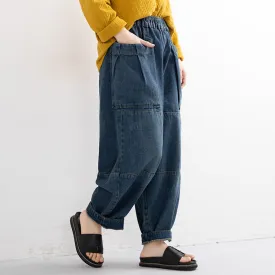Loose Women Retro Haram Denim Pants