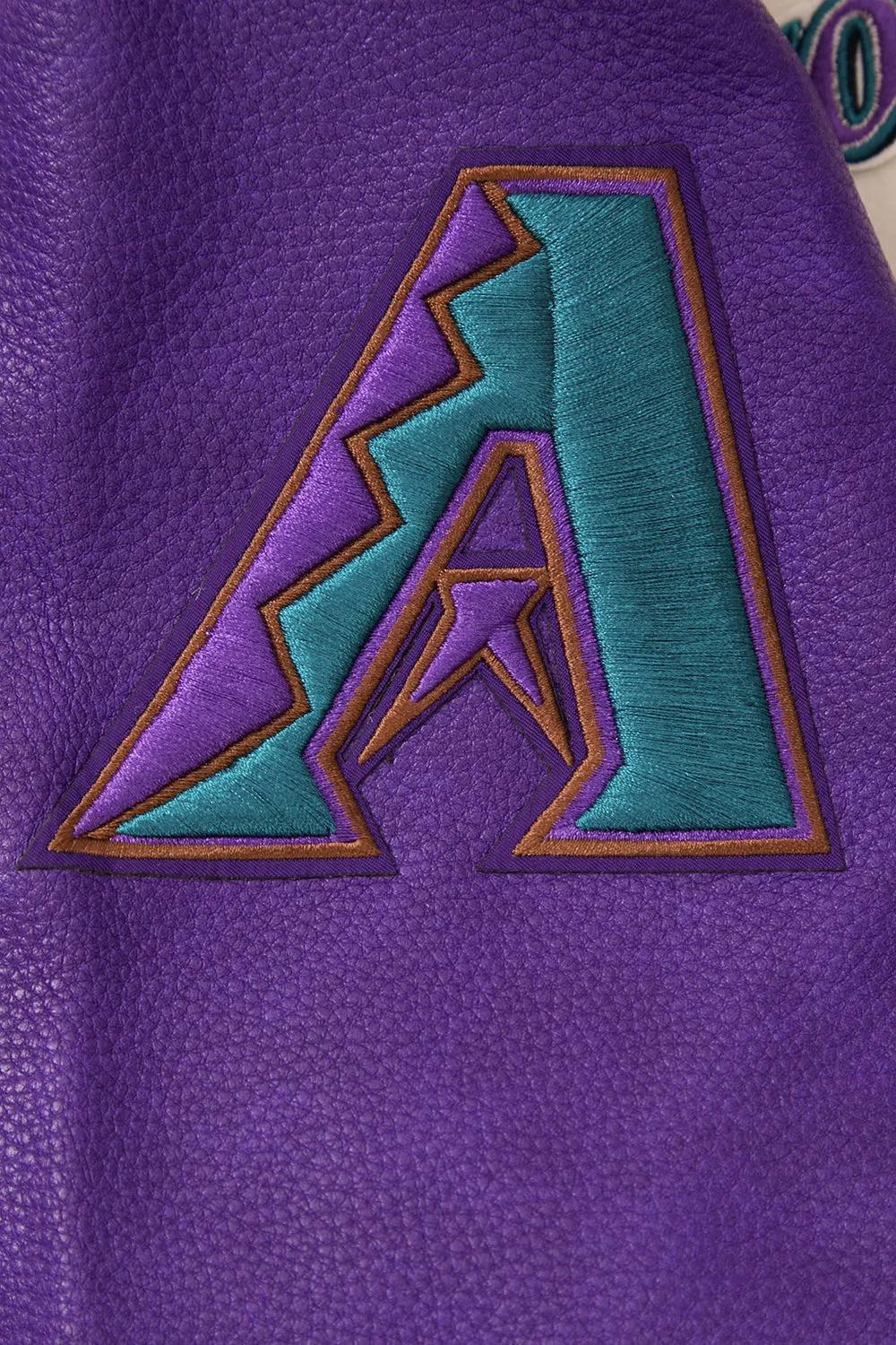 MLB ARIZONA DIAMONDBACKS RETRO CLASSIC MEN'S RIP WOOL VARSITY JACKET (EGGSHELL/PURPLE)