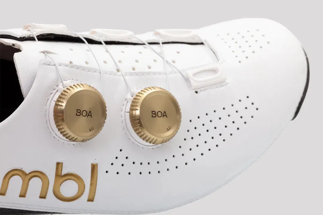 NIMBL Road Cycling Shoes Ultimate - White/Gold