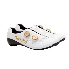 NIMBL Road Cycling Shoes Ultimate - White/Gold