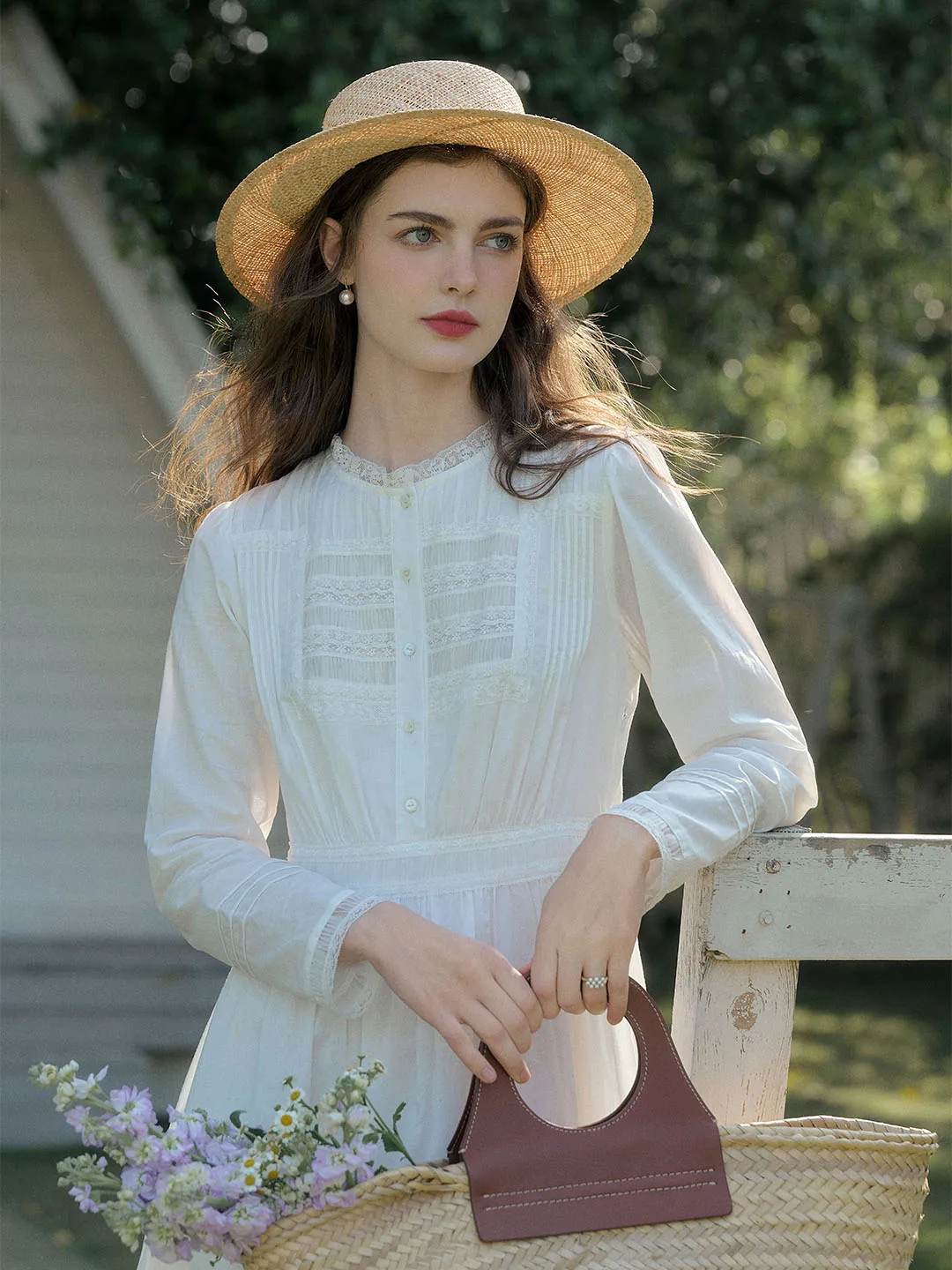 Rachel Romantic Lace Patchwork Cotton Dress