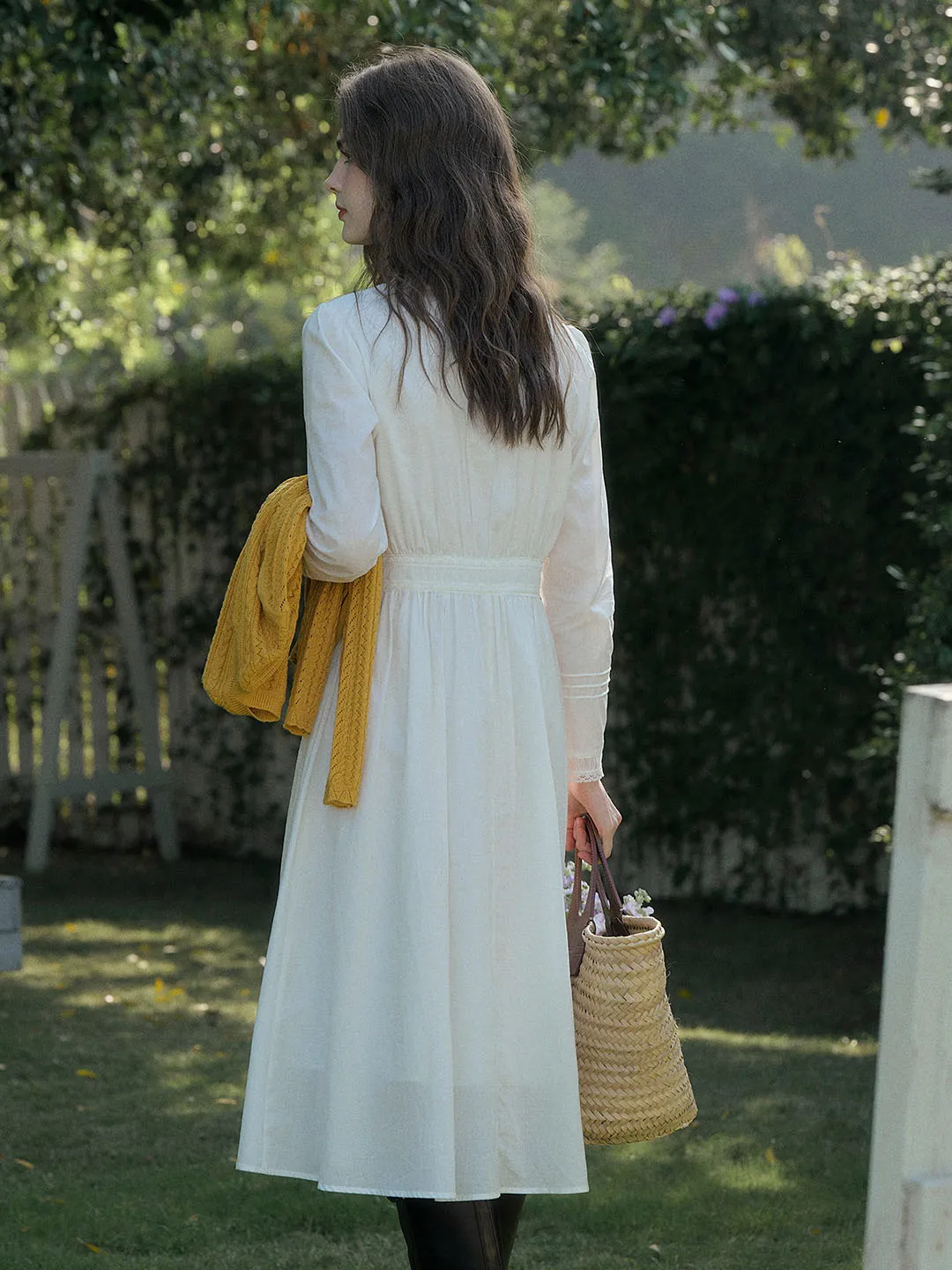 Rachel Romantic Lace Patchwork Cotton Dress