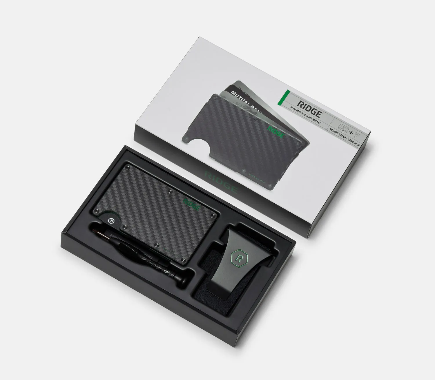 Ridge Wallet - Voodoo Green Carbon 003