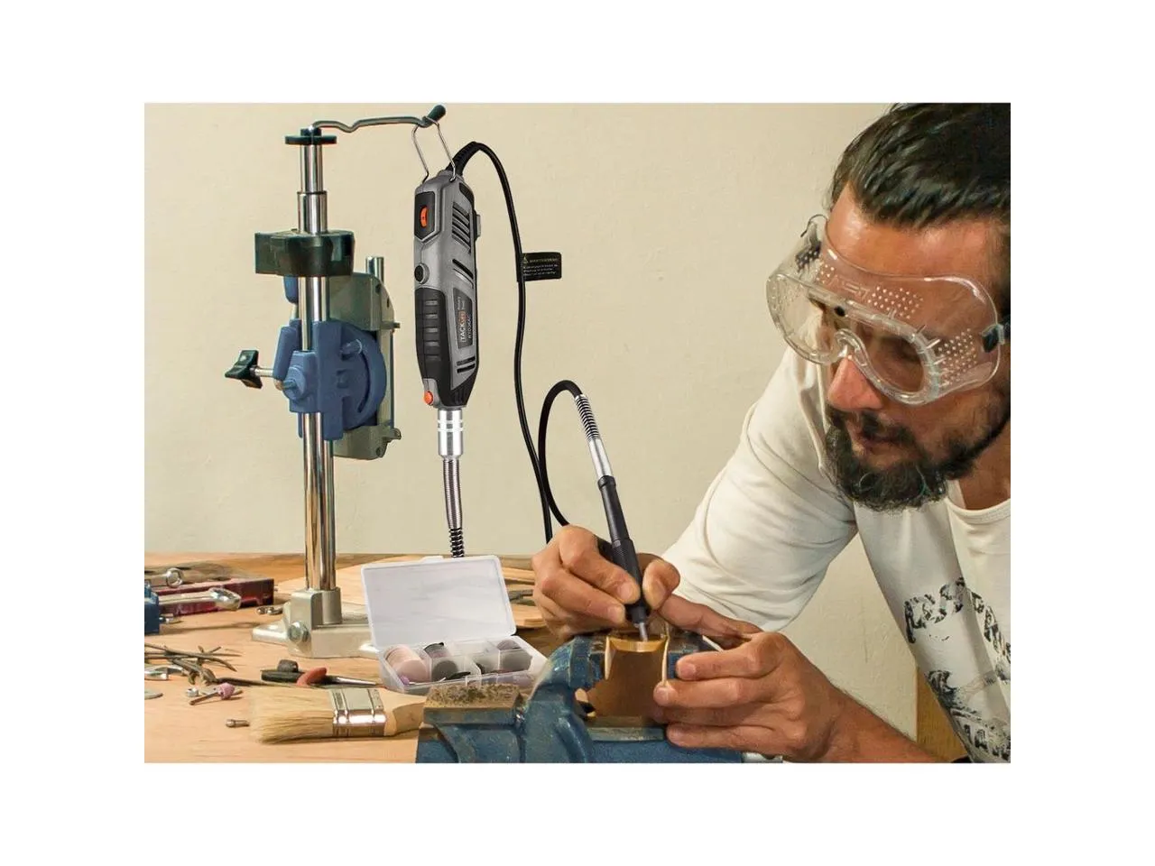 Rotary Tool 1.8 Amp Power with MultiPro Keyless and 170 Accessories - RTD36AC