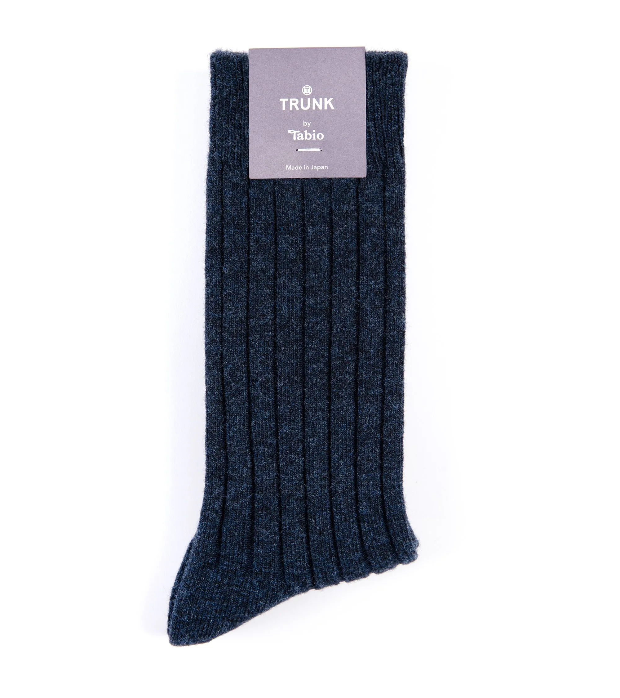 Tabio Merino Ribbed Socks: Navy