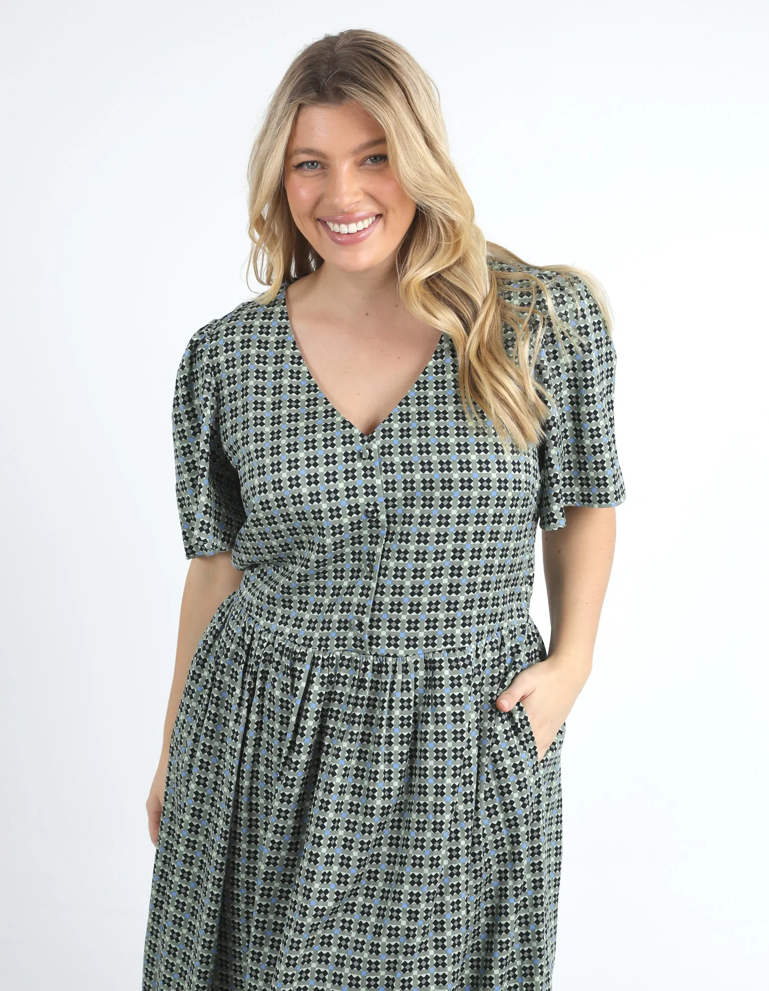 Tile Geo Dress Tile Geo Print