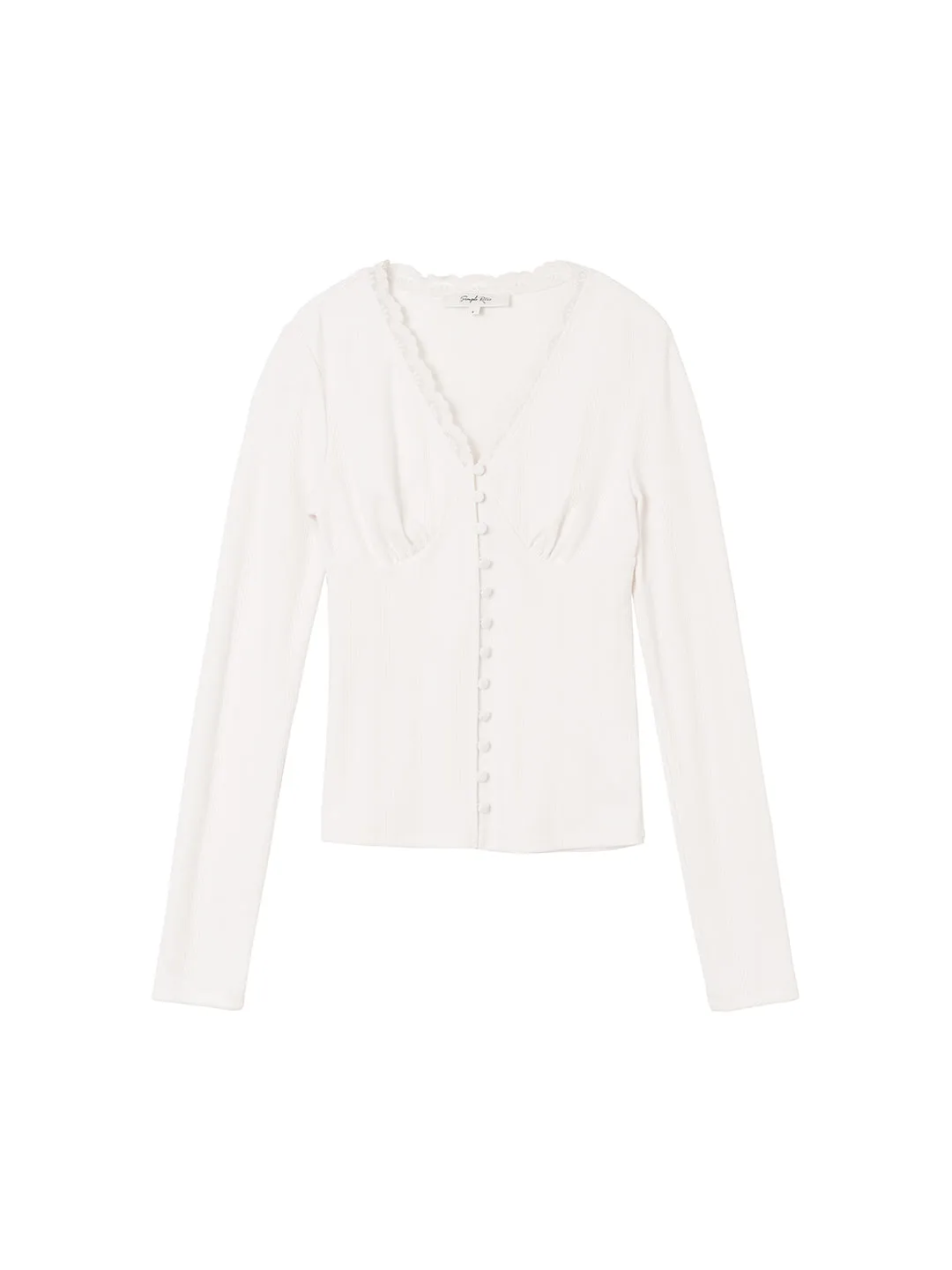 Trina Lace V-neck Apricot Knitted Top