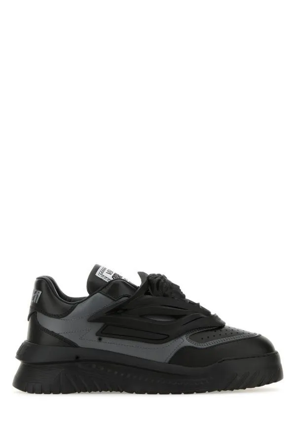 VERSACE | Two-tones leather Odissea slip ons