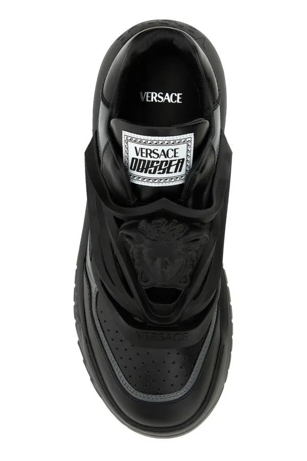 VERSACE | Two-tones leather Odissea slip ons