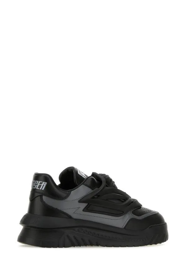 VERSACE | Two-tones leather Odissea slip ons