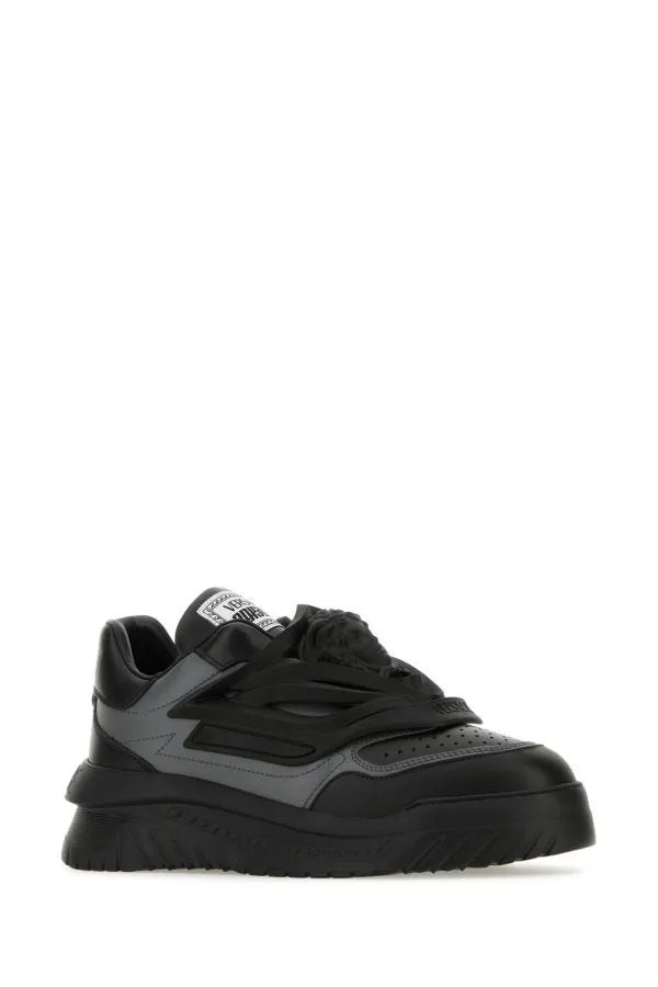VERSACE | Two-tones leather Odissea slip ons
