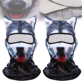 Winter Balaclava Cat Ski Mask Windproof with Ears Cute Full Face Shiesty Mask Animal Ski Face Mask for Outdoor Hiking Riding(2pcs-Type-C)