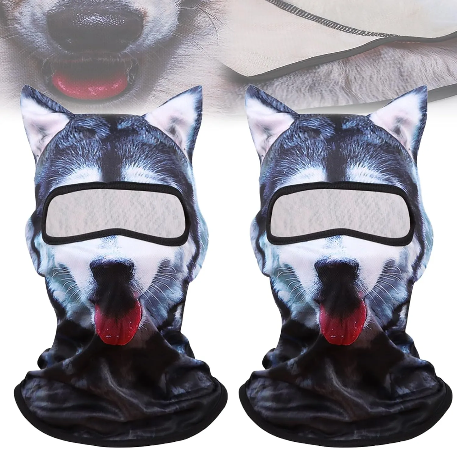 Winter Balaclava Cat Ski Mask Windproof with Ears Cute Full Face Shiesty Mask Animal Ski Face Mask for Outdoor Hiking Riding(2pcs-Type-C)