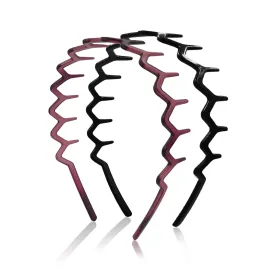 Zig Zag Headbands for Women Men Non-slip Plastic Hairbands Shark Teeth Hair Comb Wavy Headband Hair Hoop for Workout Washaing Face