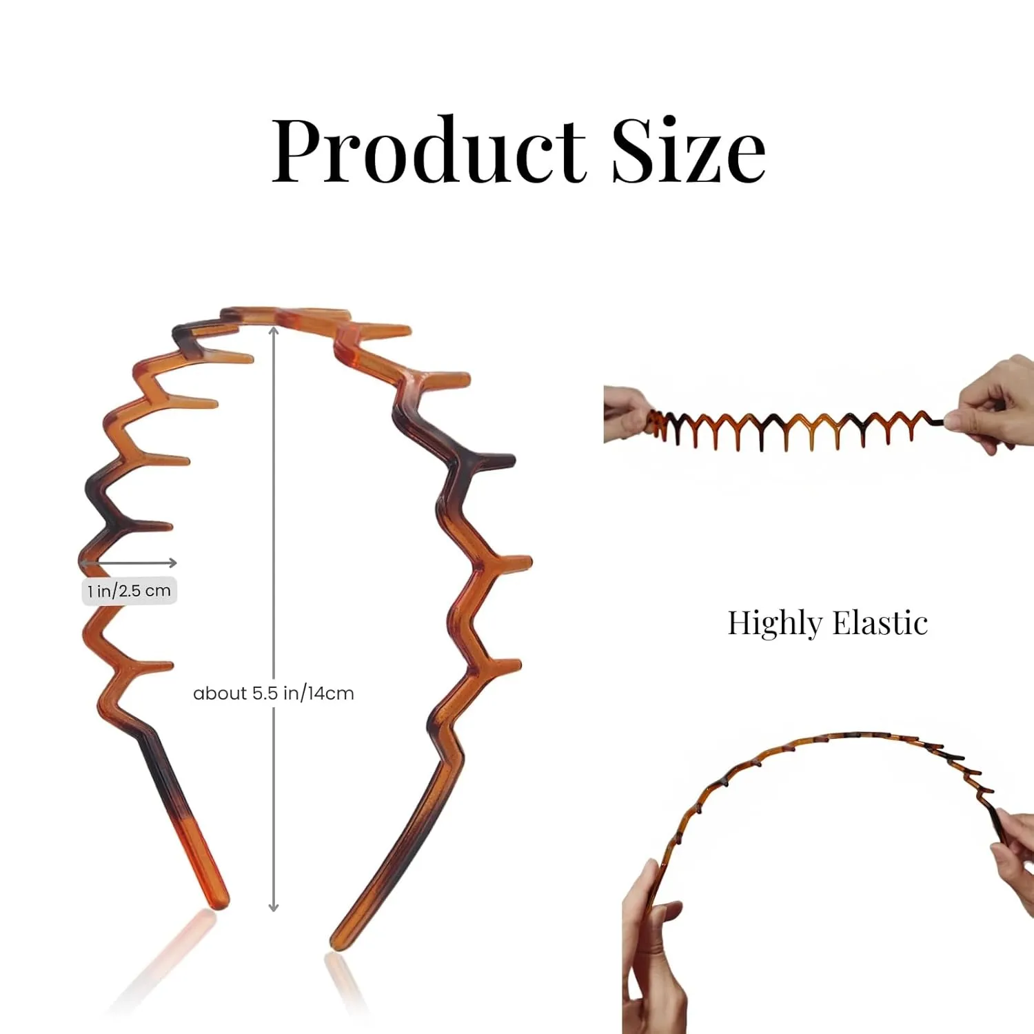 Zig Zag Headbands for Women Men Non-slip Plastic Hairbands Shark Teeth Hair Comb Wavy Headband Hair Hoop for Workout Washaing Face