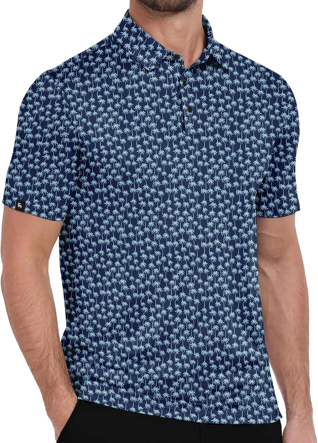 ZITY Mens Print Polo Shirts Short Sleeve Moisture Wicking Shirts for Men Golf Tennis Daily Casual Collared T-Shirt