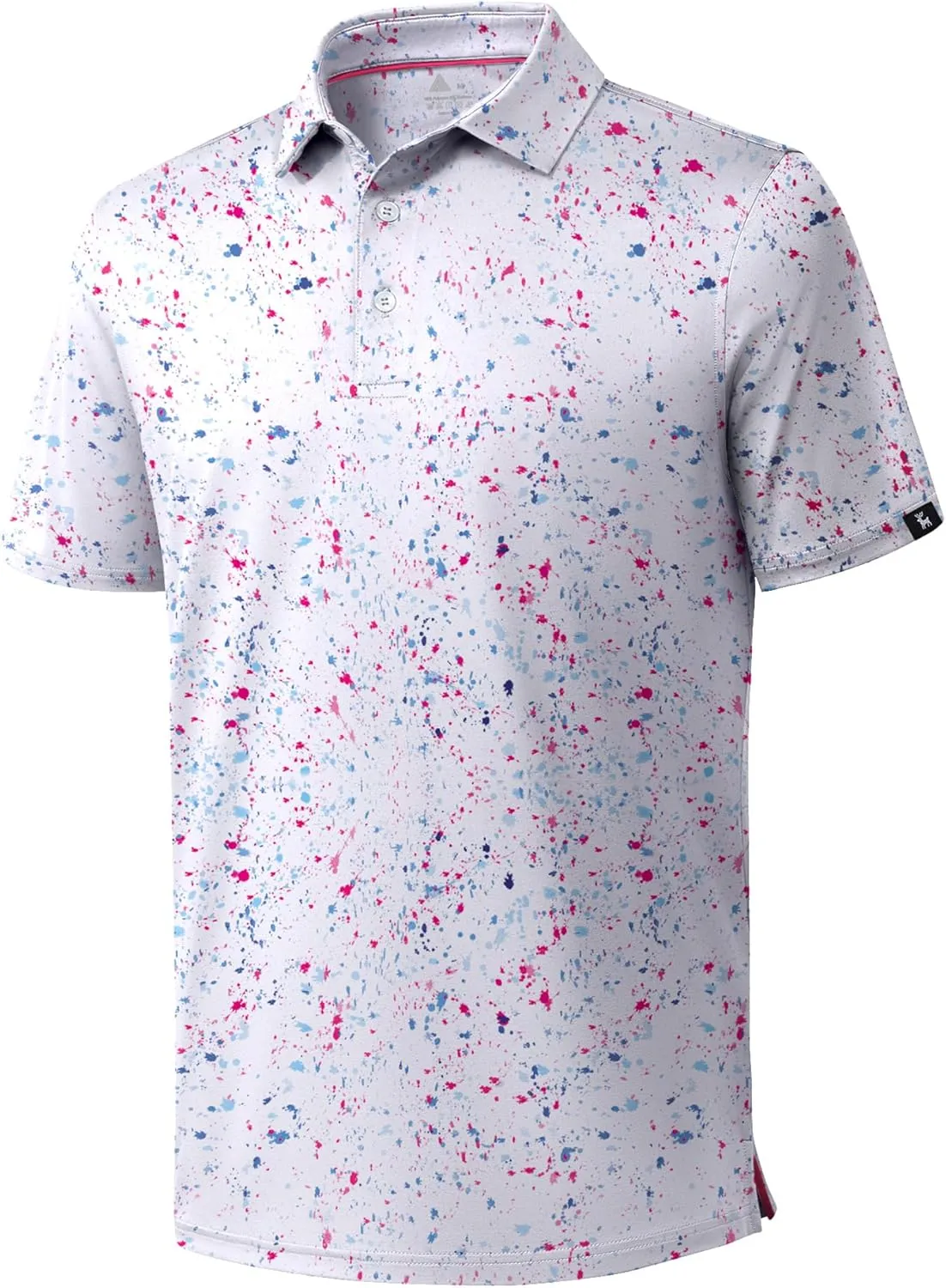 ZITY Mens Print Polo Shirts Short Sleeve Moisture Wicking Shirts for Men Golf Tennis Daily Casual Collared T-Shirt