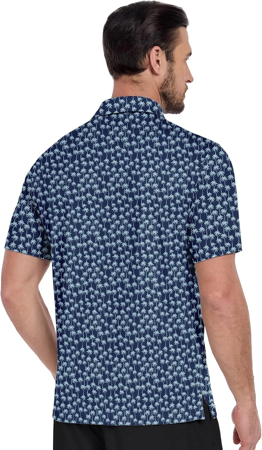ZITY Mens Print Polo Shirts Short Sleeve Moisture Wicking Shirts for Men Golf Tennis Daily Casual Collared T-Shirt